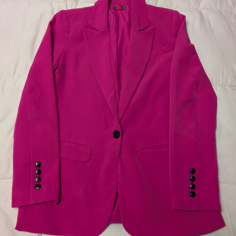 Vince Camuto Fuchsia Blazer with Black Accents